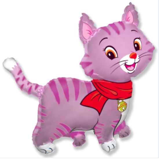 Котенок розовый с шарфом